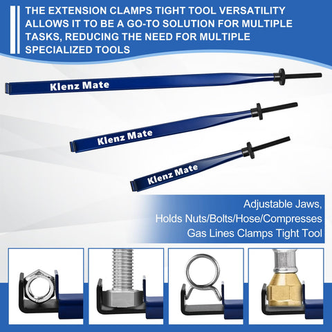 KlenzMate extended clamp tool showing secure grip in tight spaces.