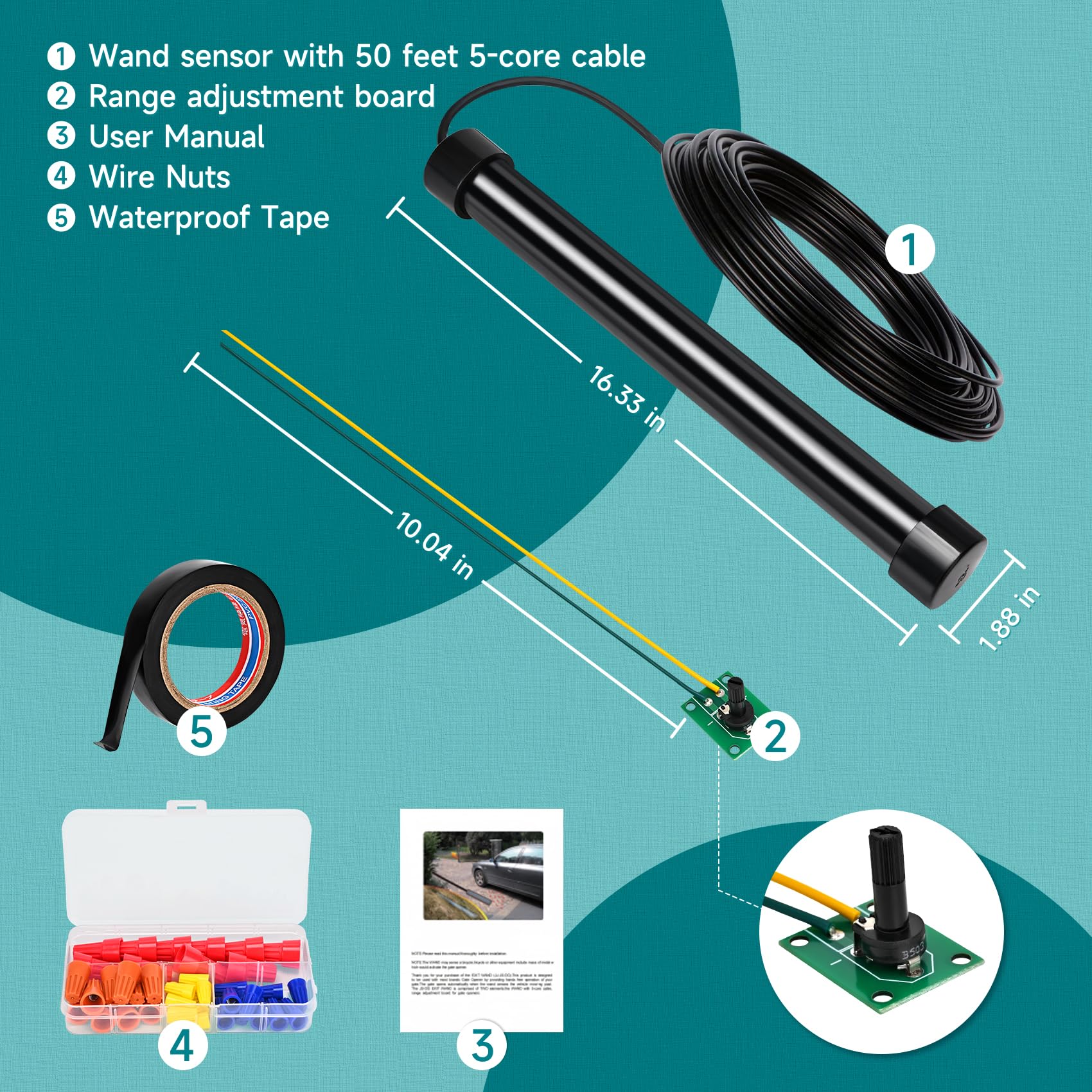 KlenzMate range adjustment board highlights customizable detection for different driveways.