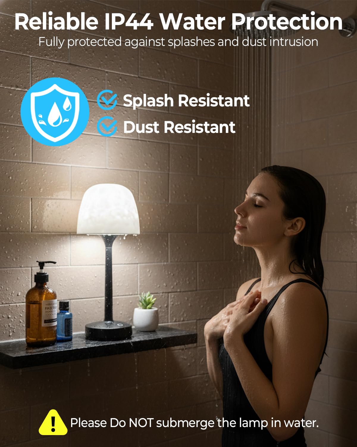 Kleqop shower lamp touch control for quick mood lighting in the shower