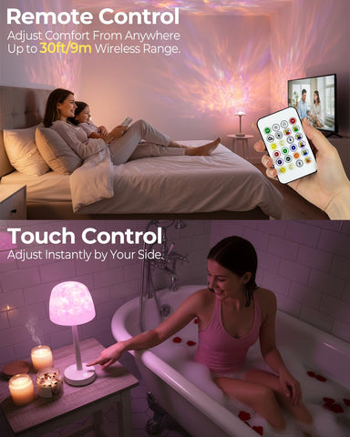 Kleqop shower lamp rechargeable battery for cordless portability