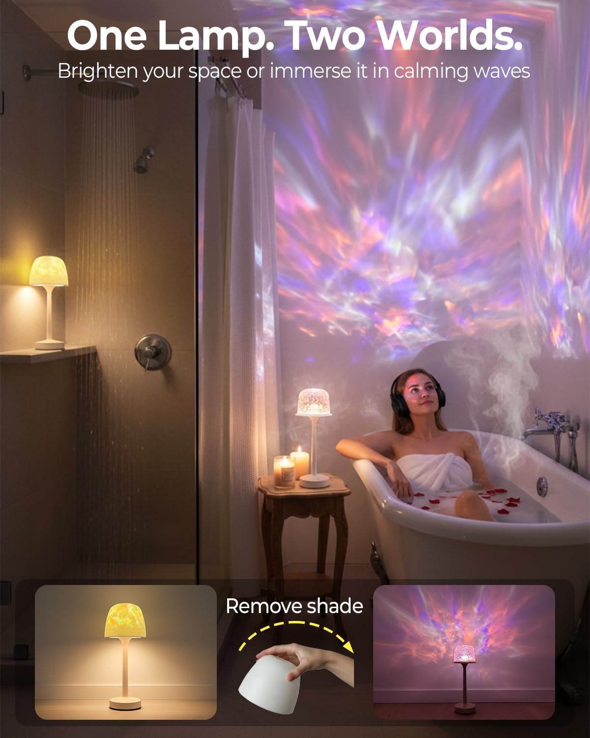Kleqop shower lamp remote control for easy wireless lighting adjustments