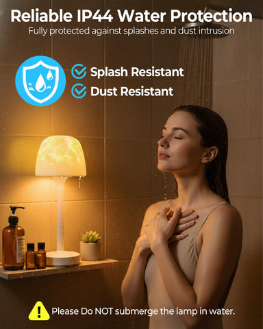 Kleqop shower lamp touch panel enabling quick brightness and color changes