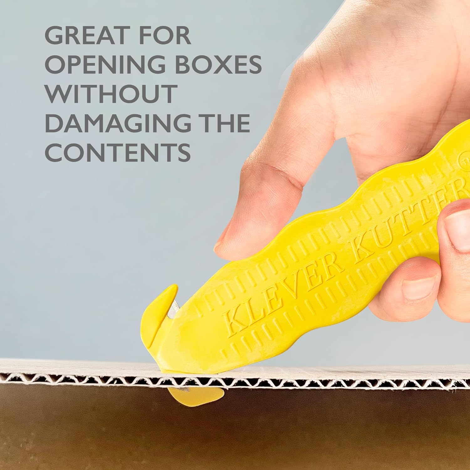 Klever Kutter stores one blade for easy replacement and safety.