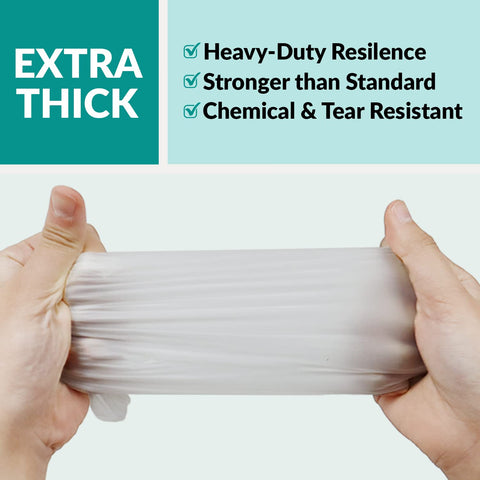 Klex ambidextrous vinyl gloves suited for both hands in various tasks.