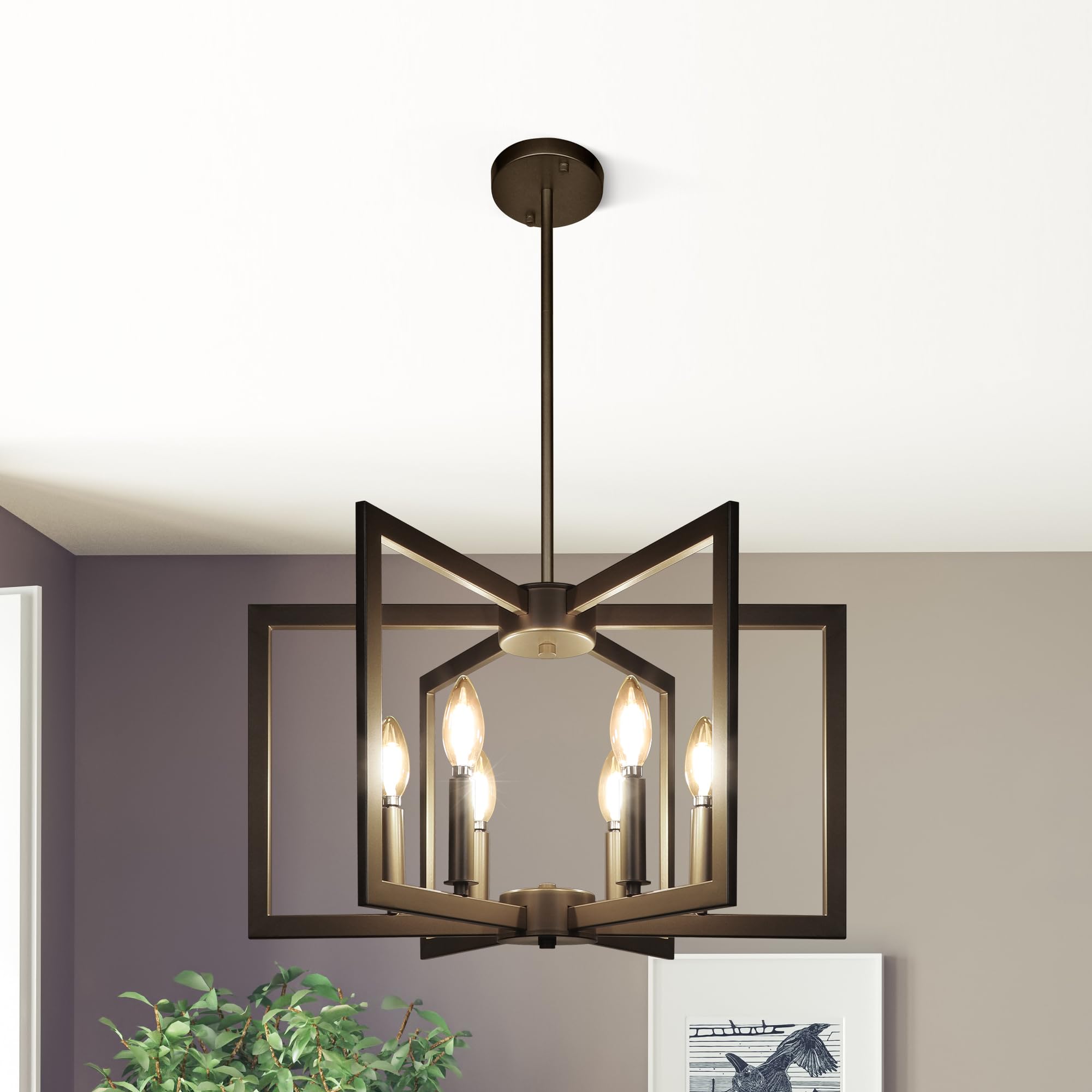Klgxnrd 6-light chandelier over entryway for stylish ambient illumination.