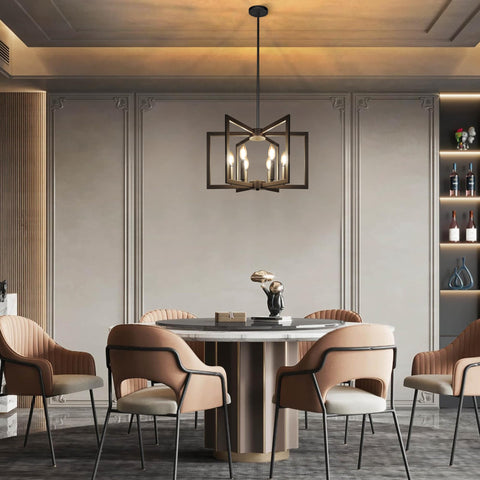 Klgxnrd hallway-dining chandelier creates balanced glow for meals and transitions.