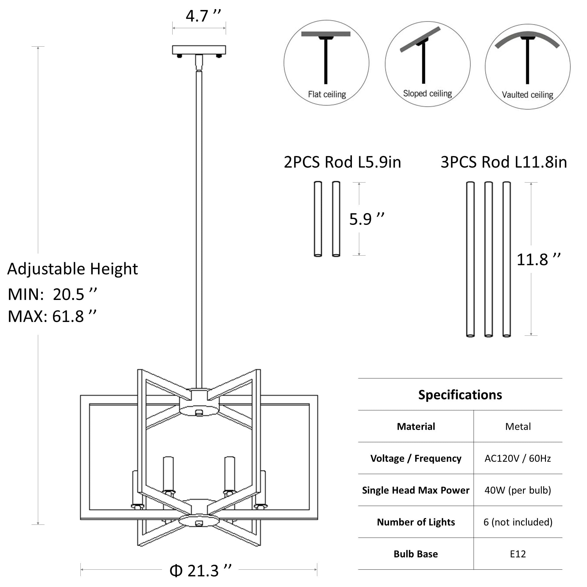 Klgxnrd UL-certified industrial chandelier ensures safety and reliability