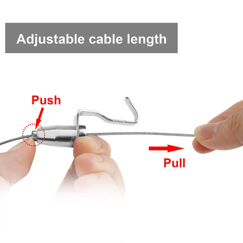 Klisdophe 304 stainless steel cable, 3 ft long with loop for flexible hanging.