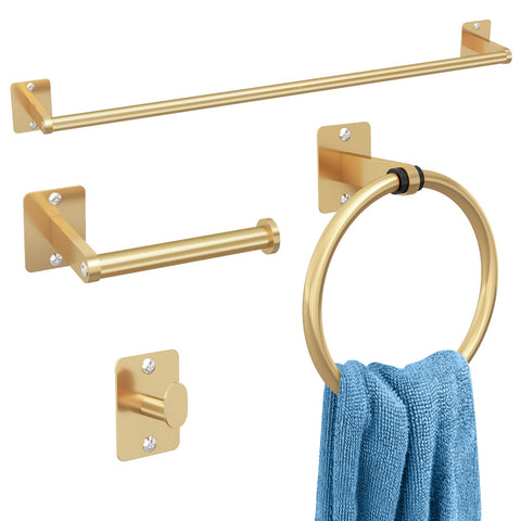 KLJKPA 24-inch towel bar with gold finish for organized towels and a luxe look.