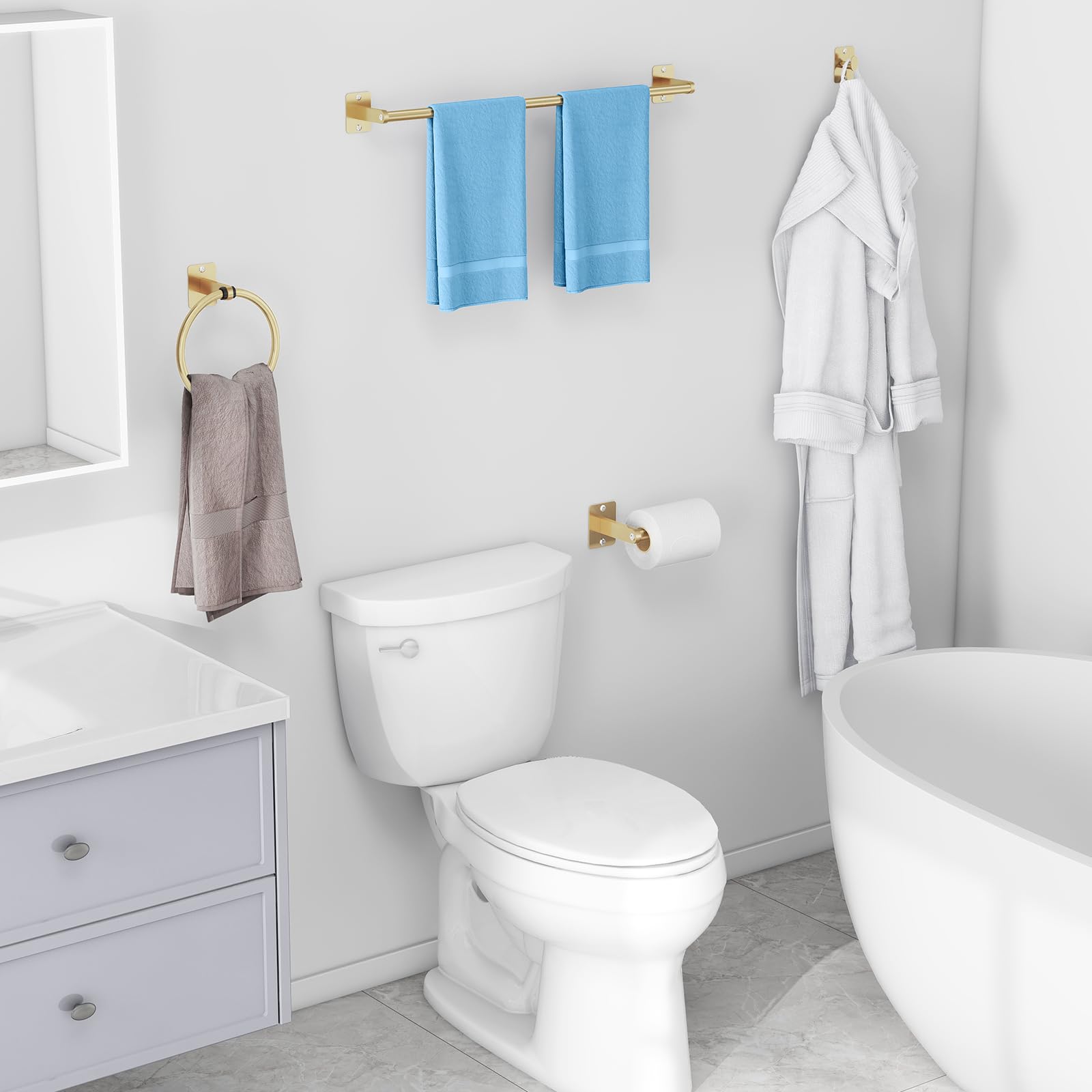 KLJKPA gold finish complements most fixtures and elevates bathroom style.
