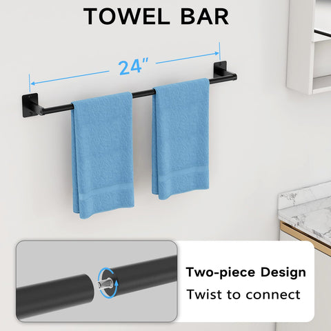 KLJKPA matte black towel ring keeps towels neatly hung and accessible.
