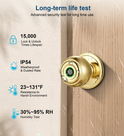 KLLOQUE biometric door lock keyless entry shown in action