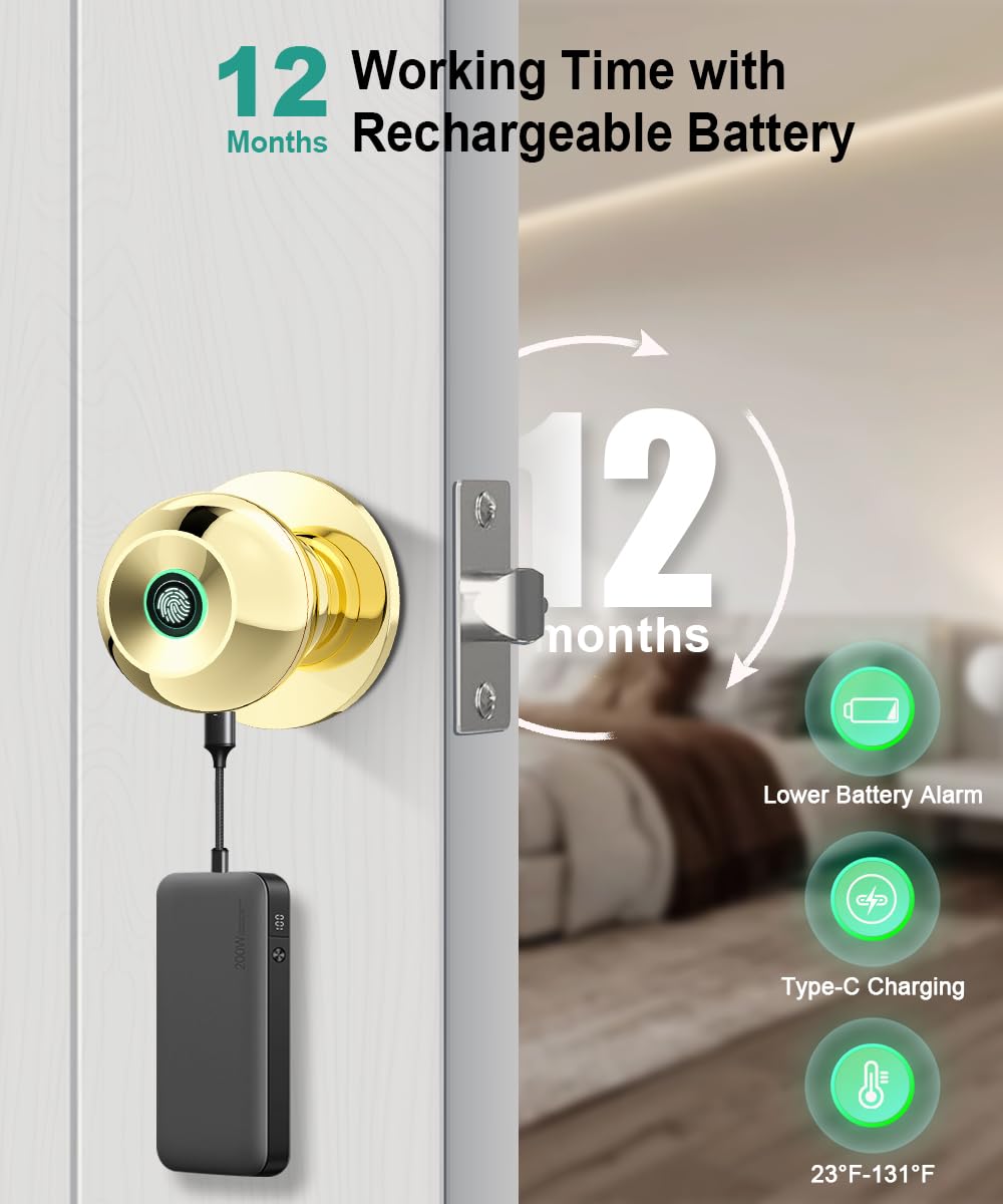KLLOQUE door knob modes: passage, entrance, and privacy