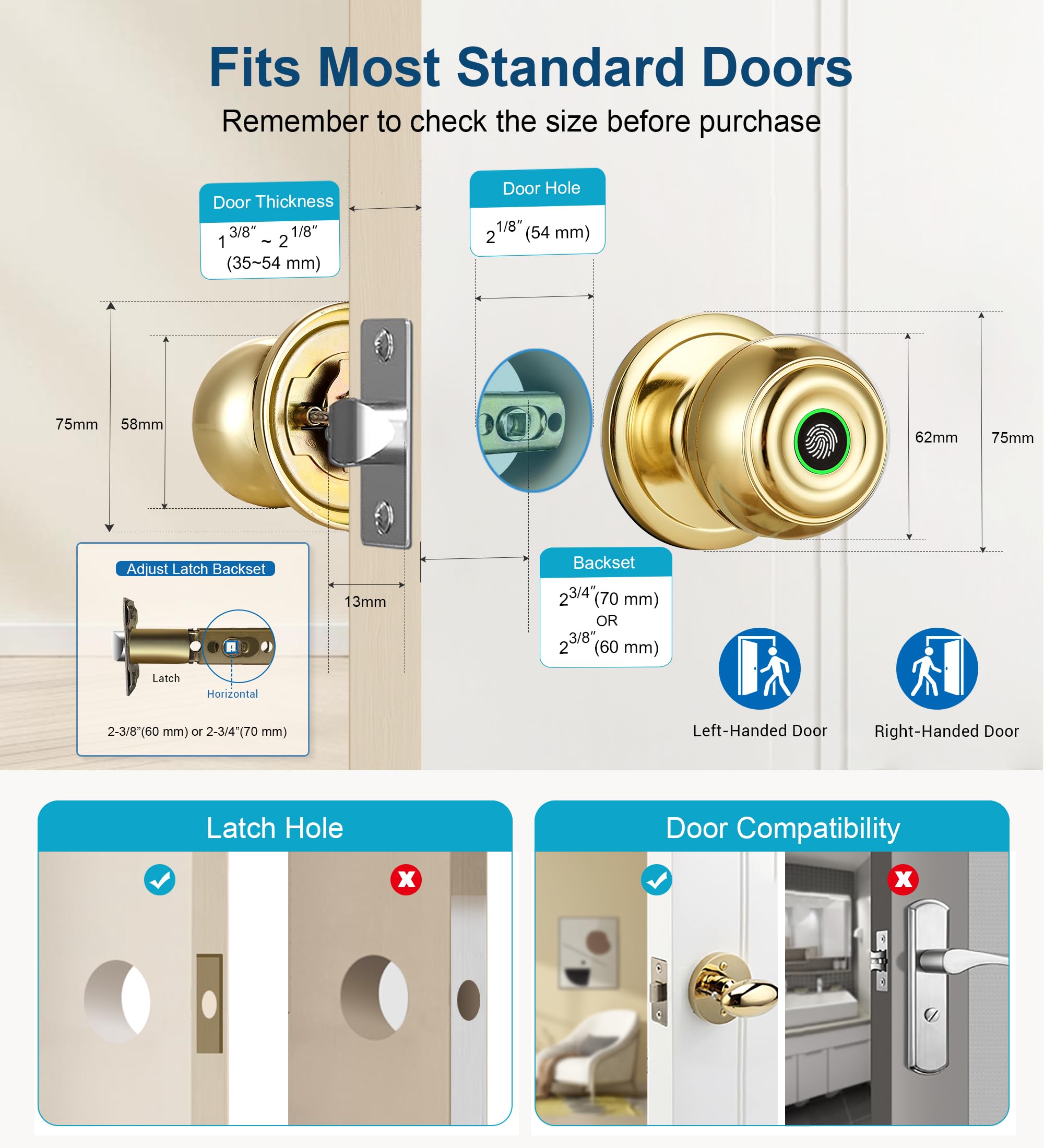 KLLOQUE door lock entrance mode keeps guests out after hours