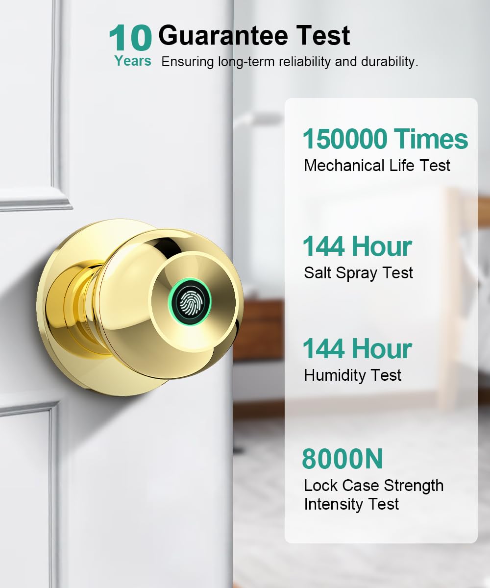KLLOQUE easy installation on most US doors with battery status indicator