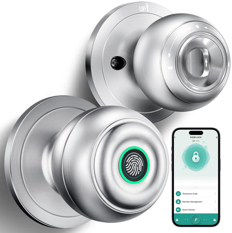 KLLOQUE fingerprint door lock front view for effortless keyless entry.