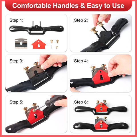 KLMNDUO adjustable spokeshave 9-inch with ergonomic grip for comfortable trimming.