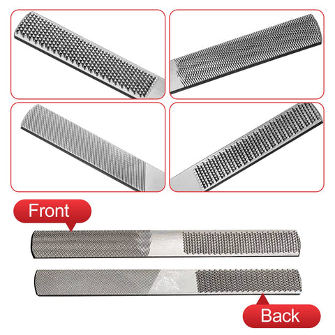KLMNDUO wood rasp file 200mm four-way design smooths curves and flat surfaces.