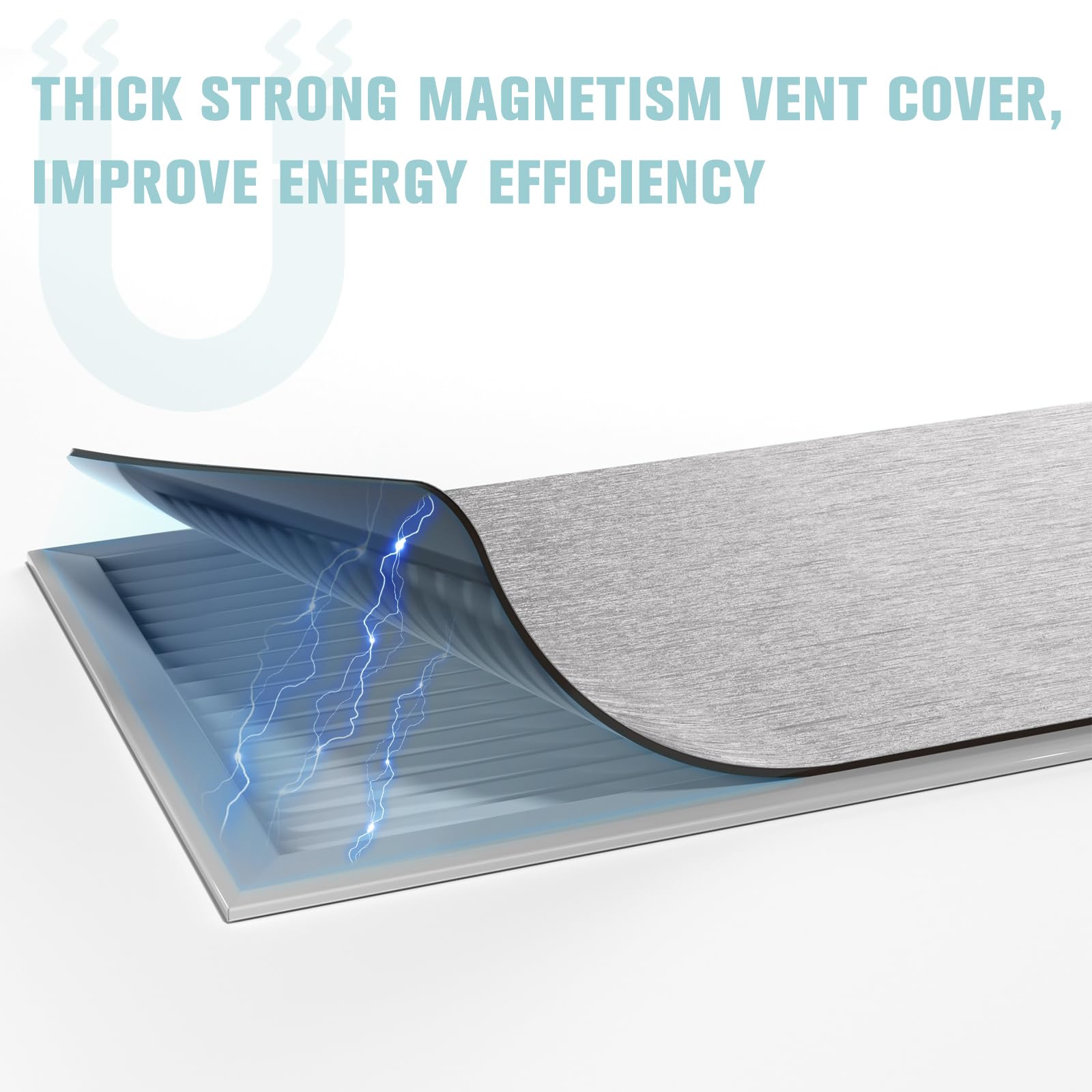 KLOLKUTTA grey magnetic vent cover cut-to-fit for metal vents for a precise look.