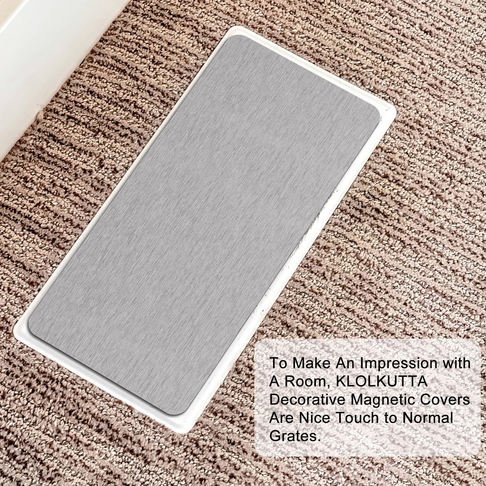 KLOLKUTTA white and grey six-pack vent cover set blends with modern interiors.