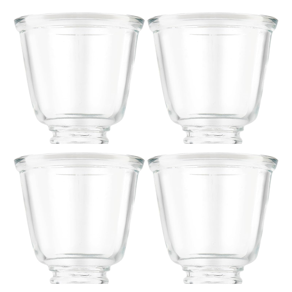 KLOSM clear glass lamp shade 4-pack fits 1.65-inch openings for ceiling fans