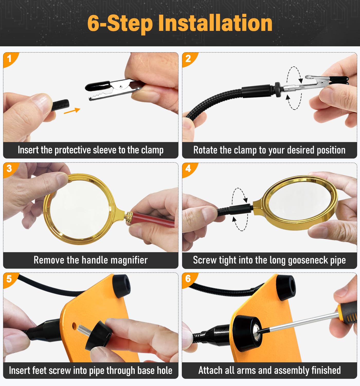 KLSKKJ 360-degree rotatable clamp allows versatile angle adjustments.