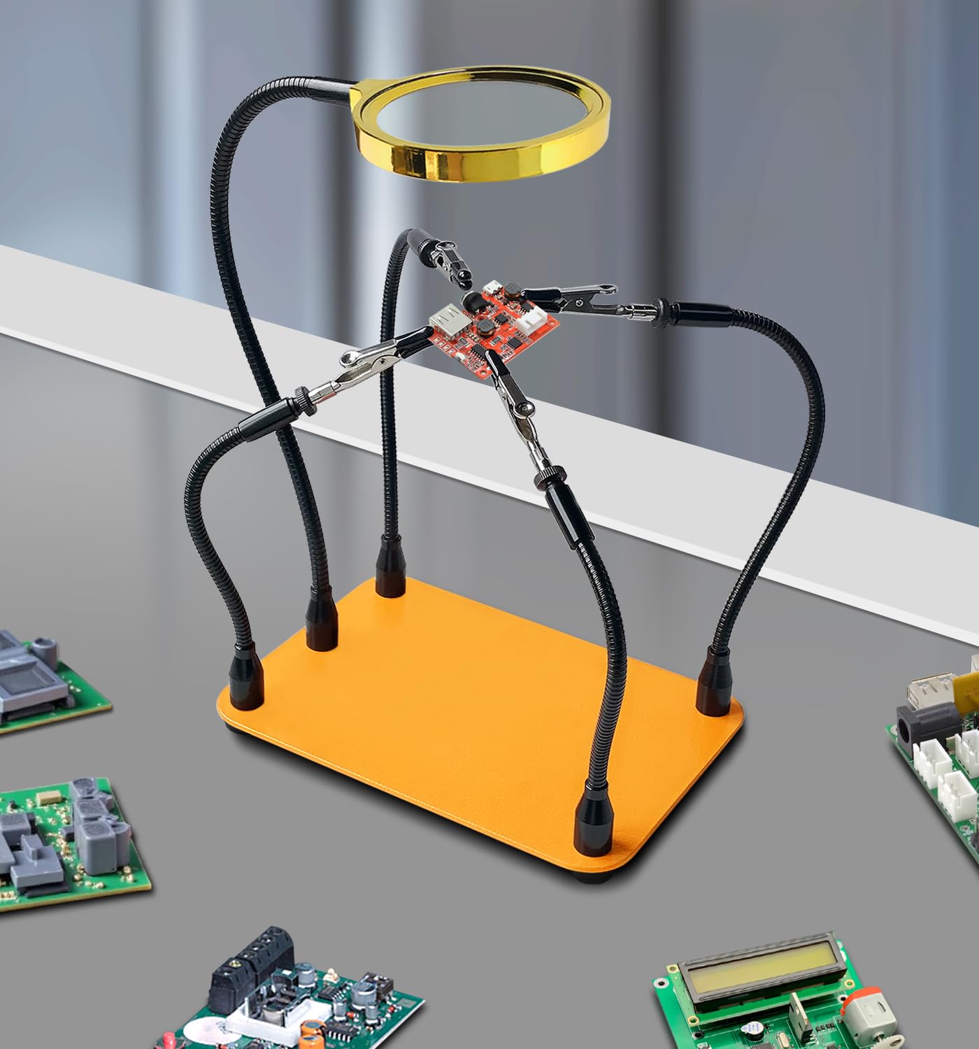 KLSKKJ Non-slip pads prevent surface scratches during soldering tasks.