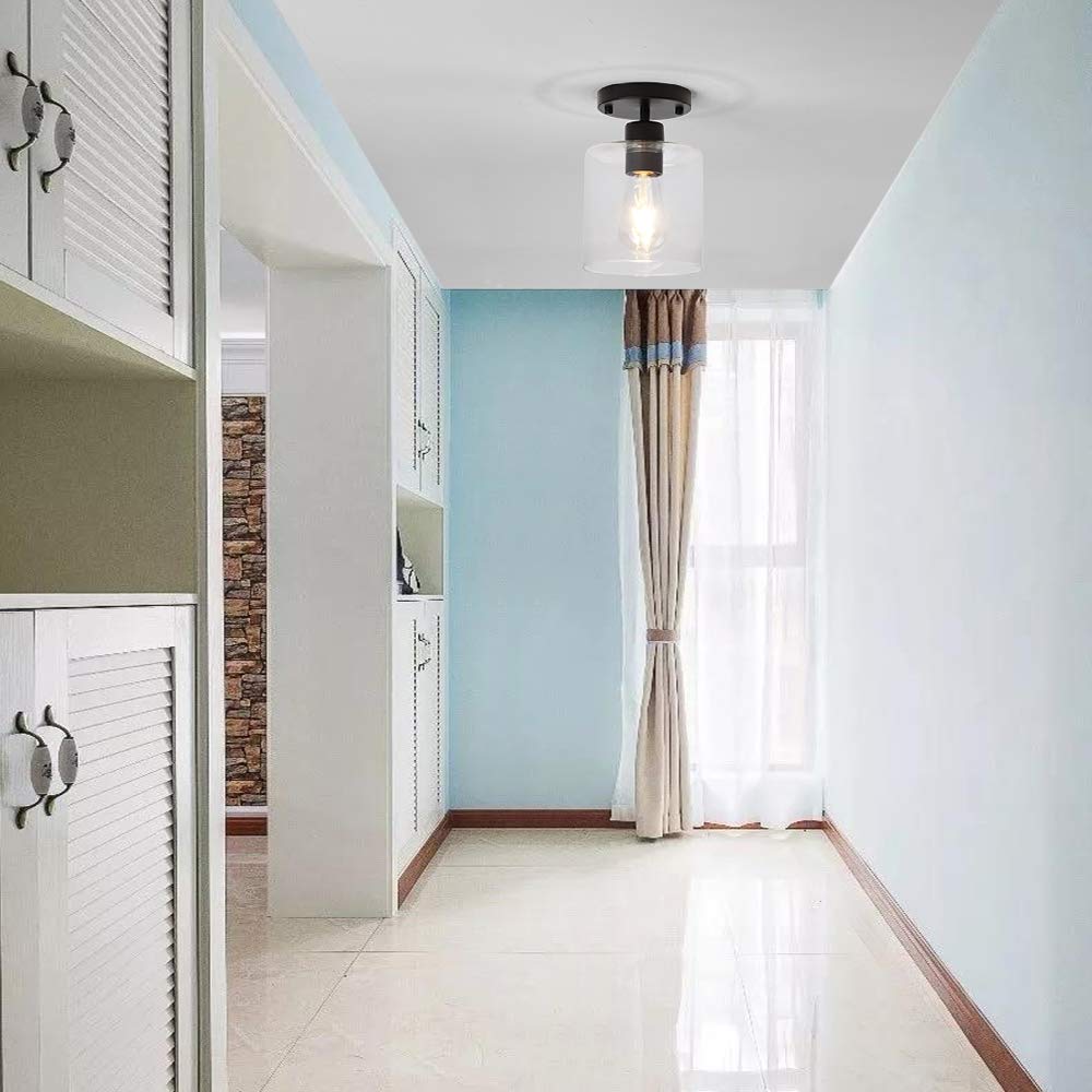 KLSS glass shade with LED Edison bulb look offers modern designer vibe
