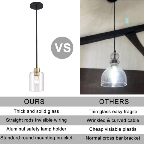 KLSS black brass pendant light with 4 inch stem ideal for clustered island lighting