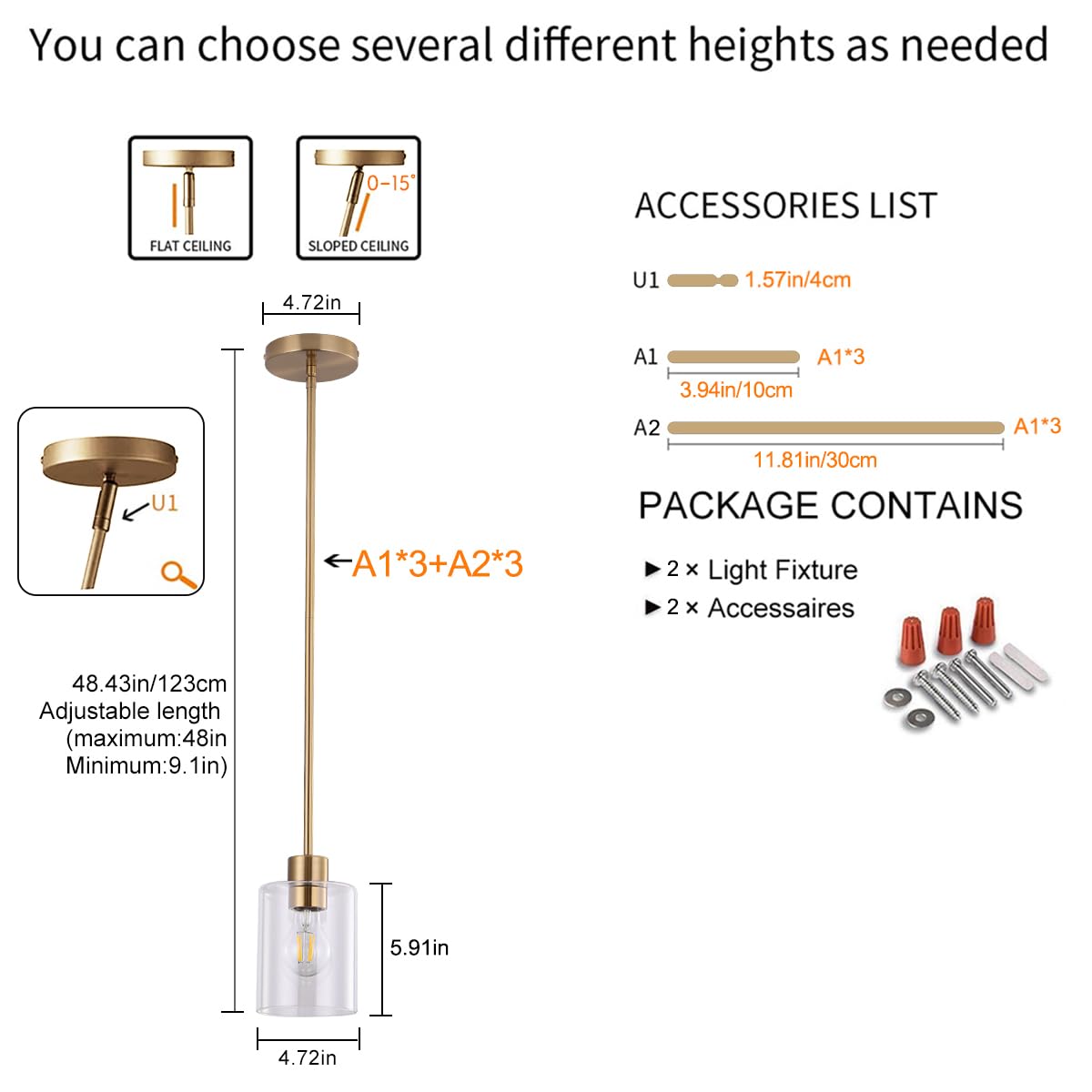 KLSS two-pack brass fixtures provide balanced lighting above sinks.