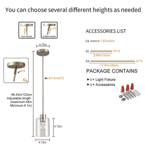 KLSS 12-inch pendant providing focused task light over counters