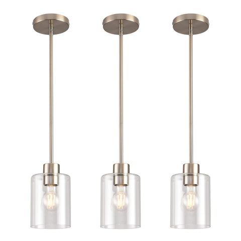 KLSS brushed nickel pendant light rods for flexible height on vaulted ceilings