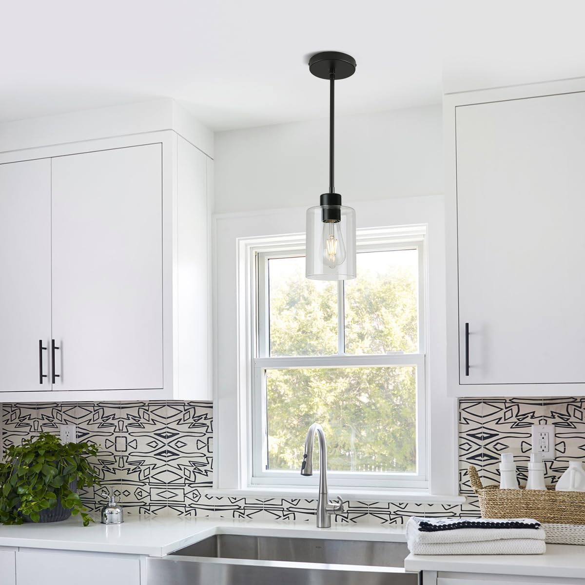 Close-up of KLSS glass shade showing fingerprint-free finish for easy cleaning