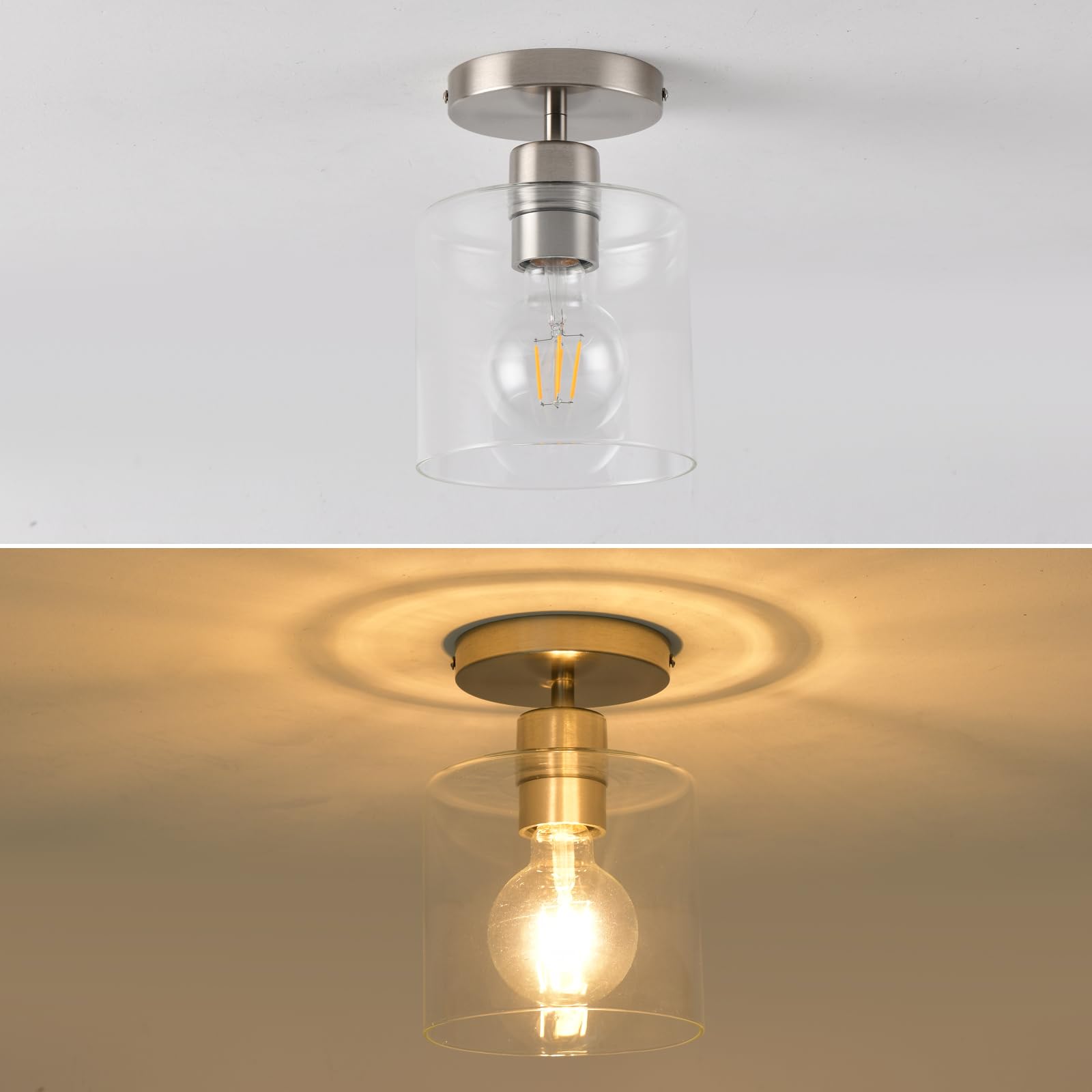 KLSS clear glass shade enhances bulb visibility and ambiance.