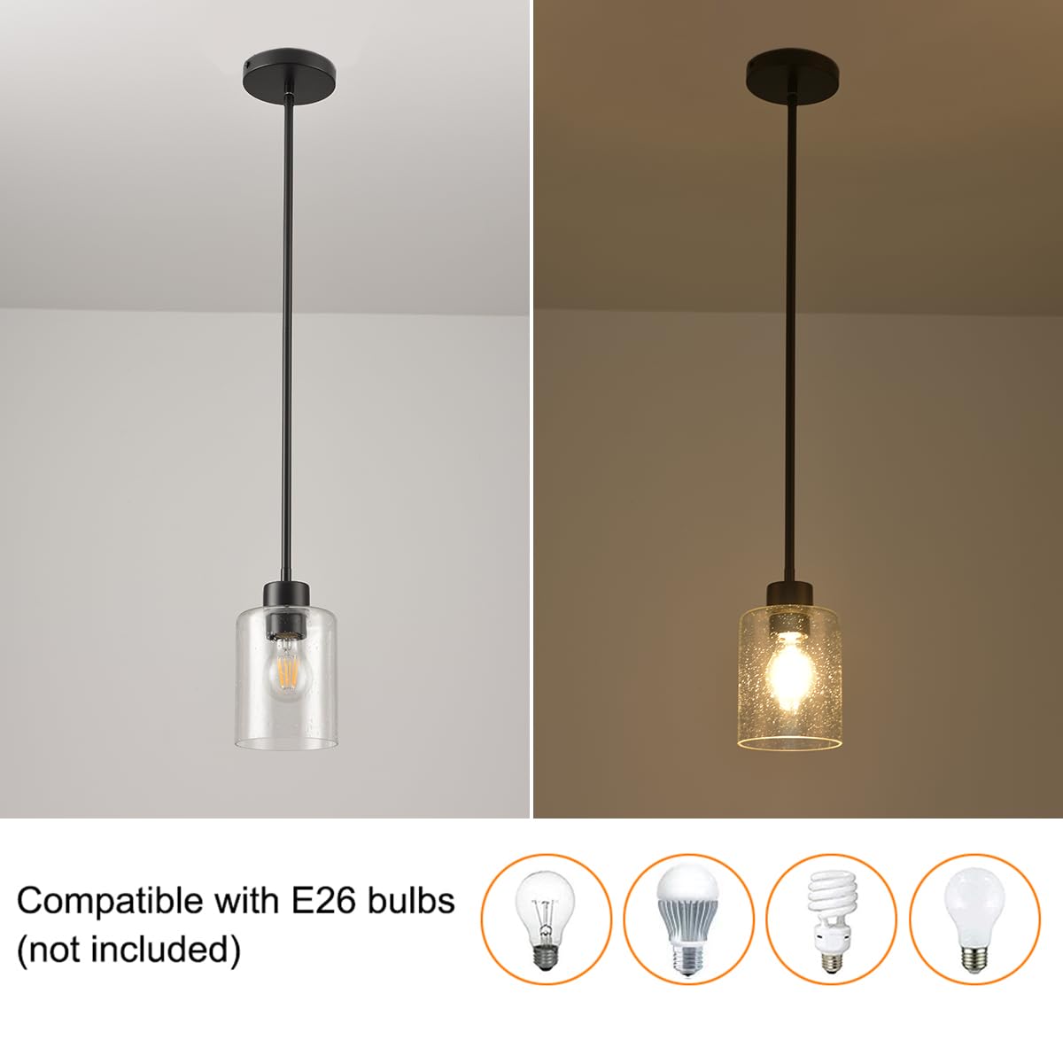 KLSS pendant shade size: 5-inch diameter and 6-inch height