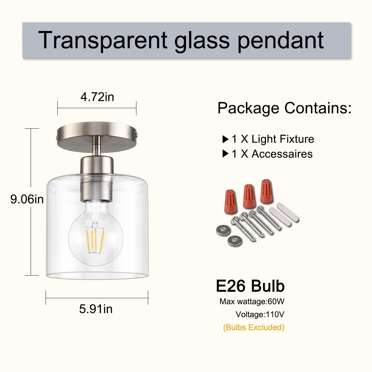 KLSS dry-location fixture suitable for hallways and bedrooms.