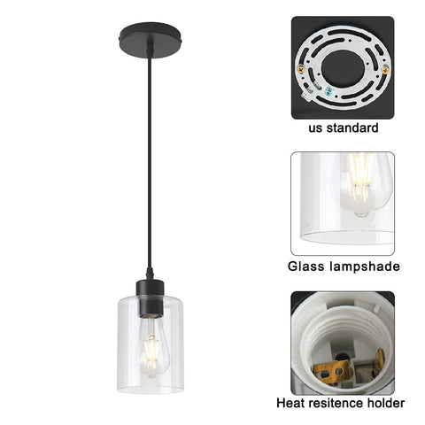 KLSS pendant includes durable glass shade and secure mounting for easy setup.