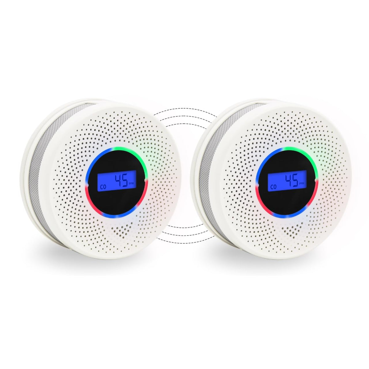 KLTsenaife 2-pack smoke and CO detector with 10-year battery for long-term protection.