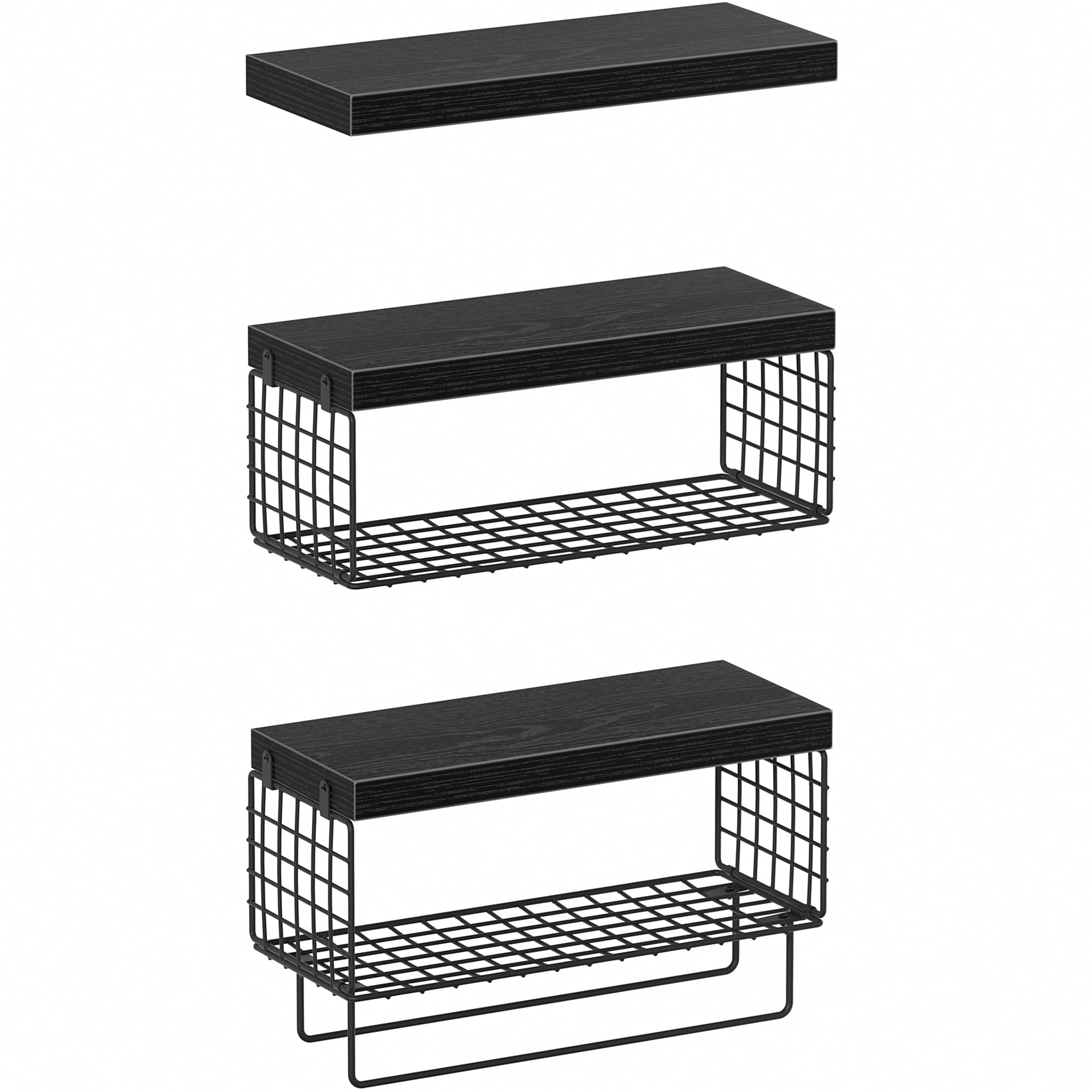 KLUVIS easy-assembly shelves arrive with hardware for quick setup.