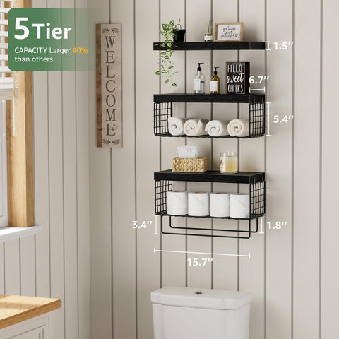 KLUVIS floating bathroom shelves with invisible brackets for a clean look.