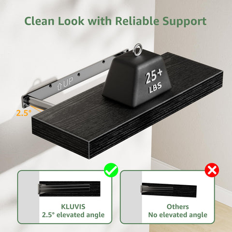 KLUVIS six-point-seven-inch depth shelf fits compact spaces and boosts storage.