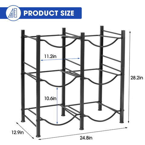 Klvied water rack with adjustable feet on an even surface for stability