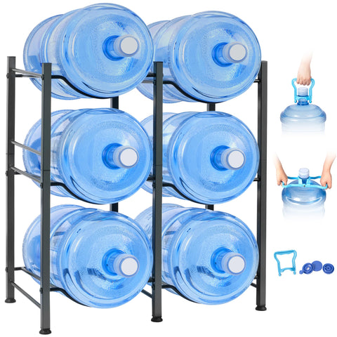 Klvied 5 gallon water jug holder front view with sturdy steel frame for reliable bottle storage