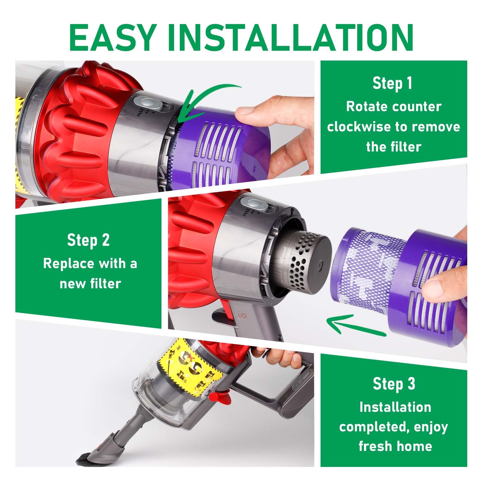 Klypticfit cleaner brush helps remove debris from filters and heads.