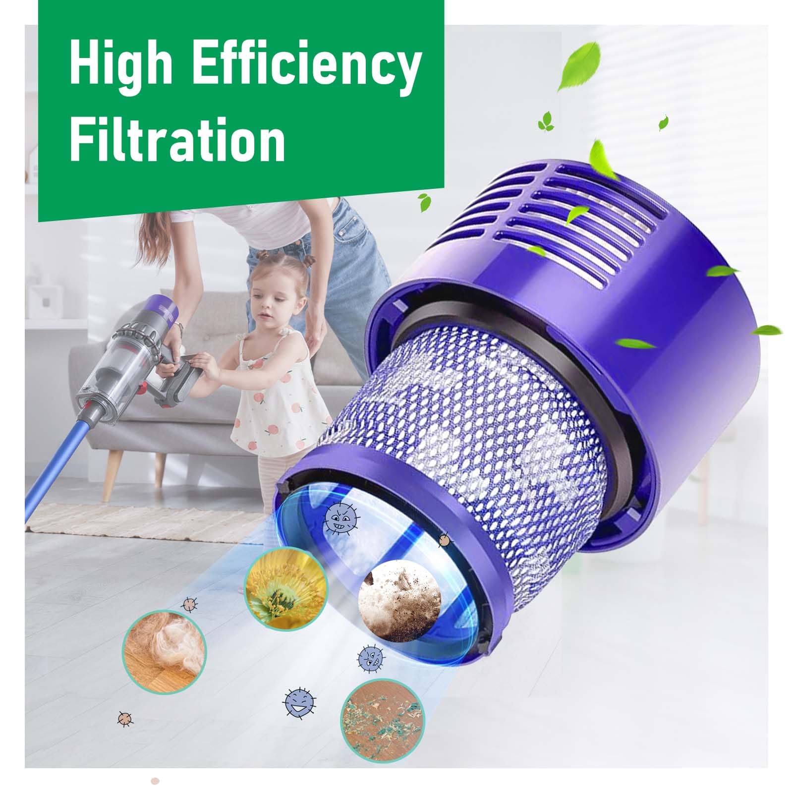 Klypticfit Dyson V10 Animal filter traps pet dander for healthier home air.