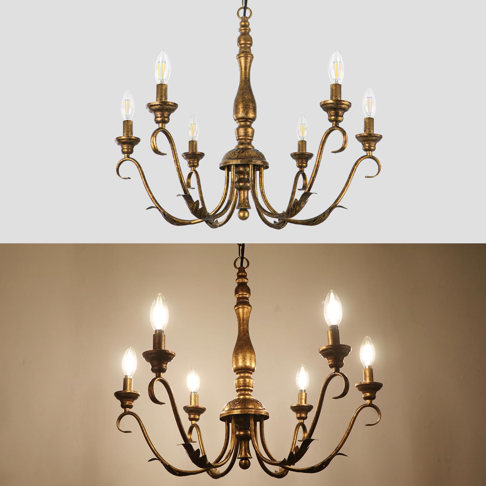 KMaiPem E12 bulb compatible chandelier supports versatile lighting options.