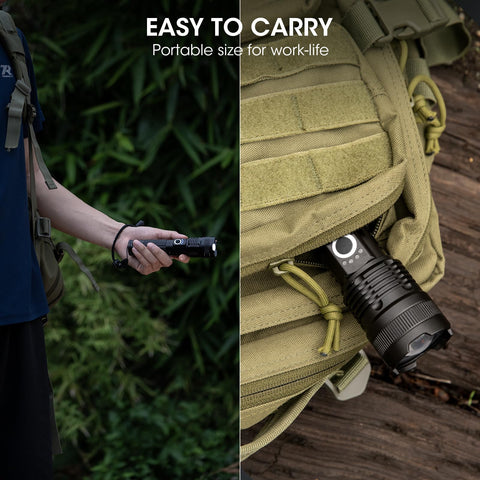 Kmivo flashlight battery indicators display charge level at a glance.