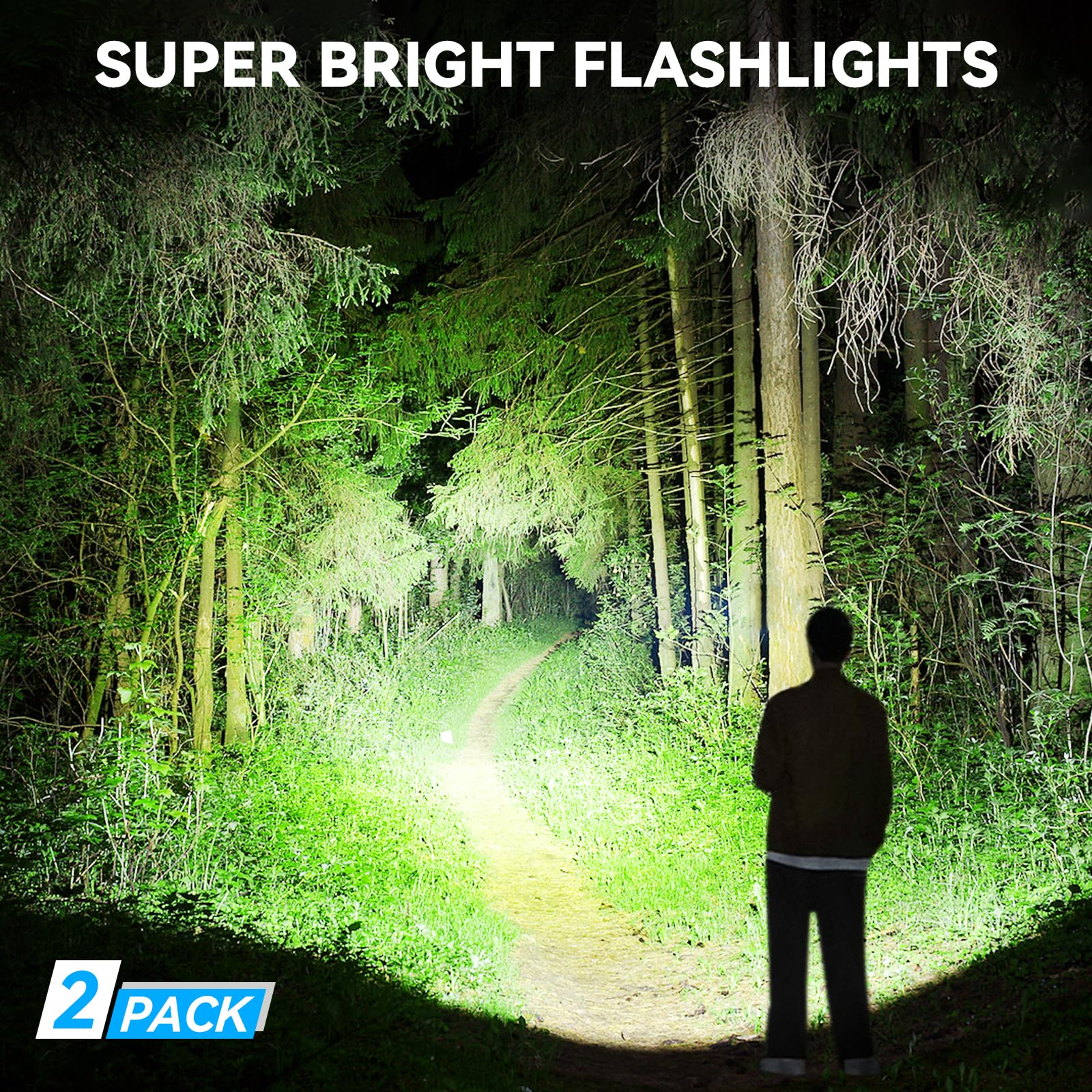 Kmivo flashlight showing five mode options for adaptable lighting