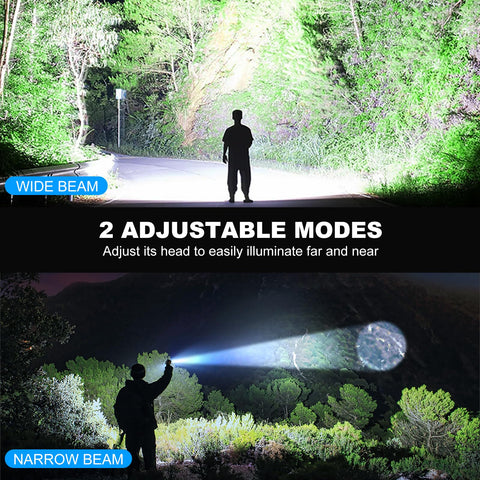 Kmivo flashlight IPX7 waterproof design withstands rain and snow
