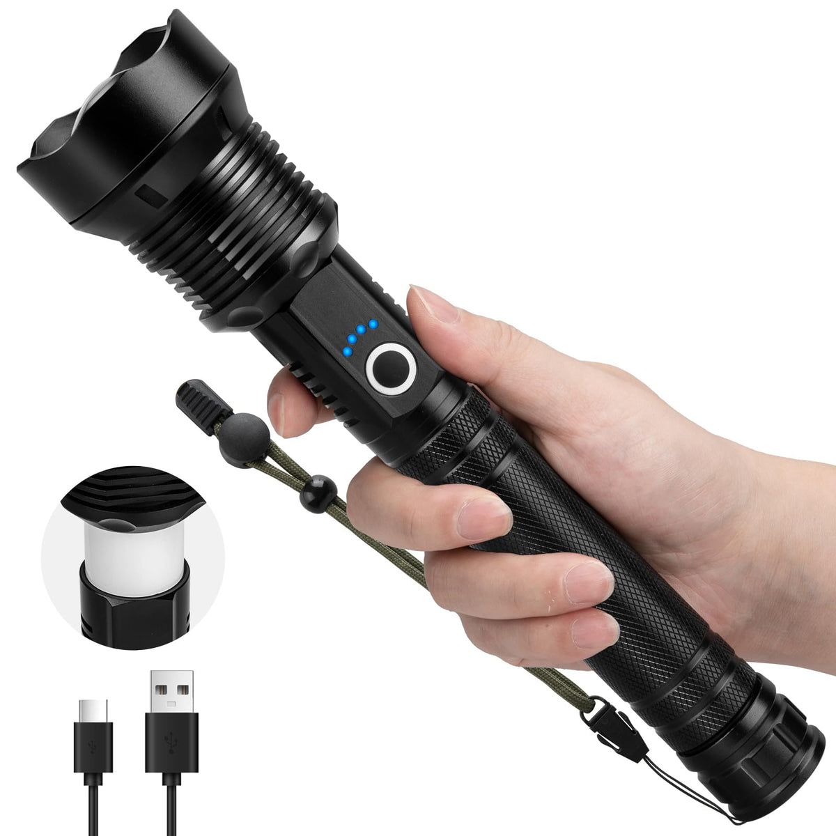 Kmivo flashlight beam extends to long distances for outdoor visibility